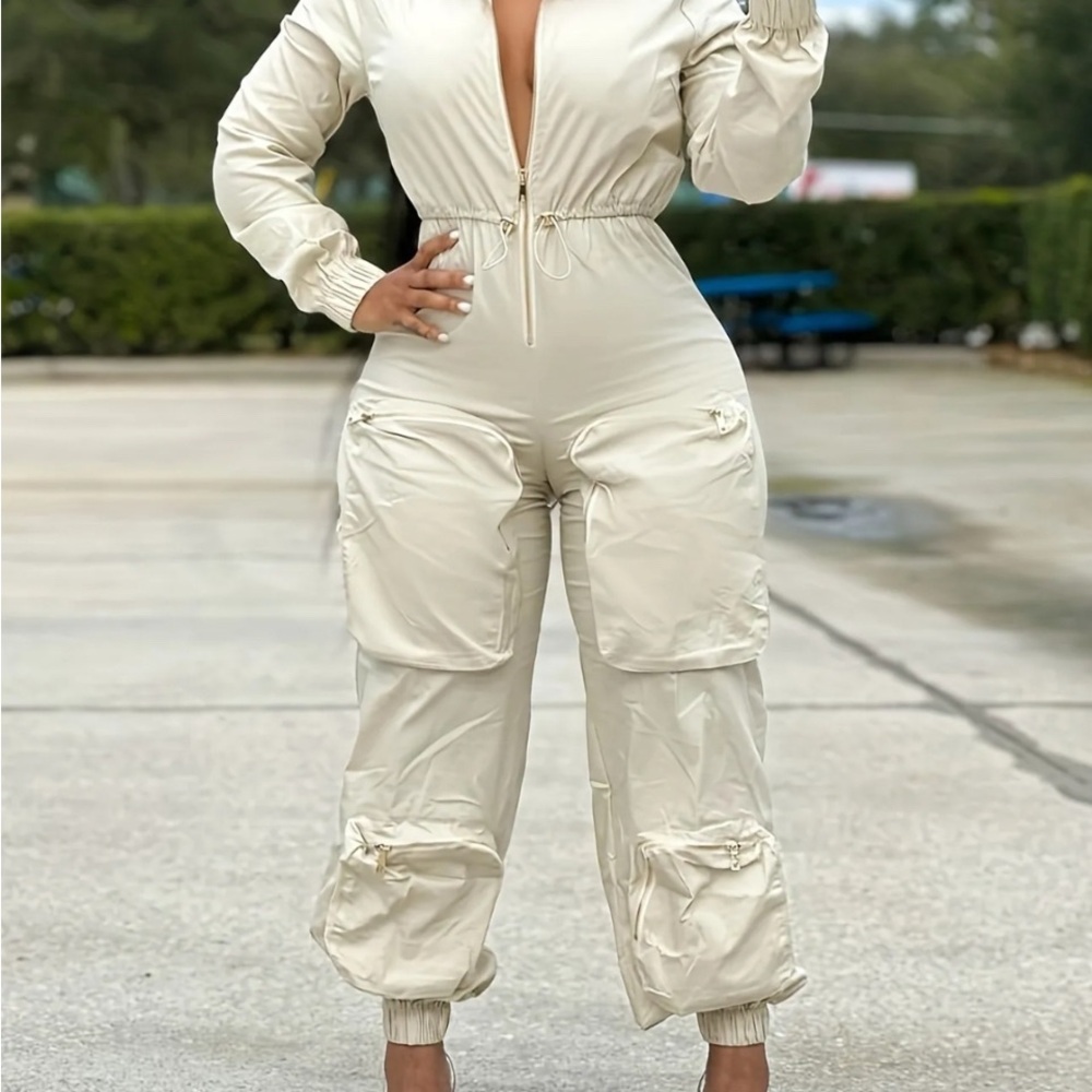 Women's Cream Jumpsuit